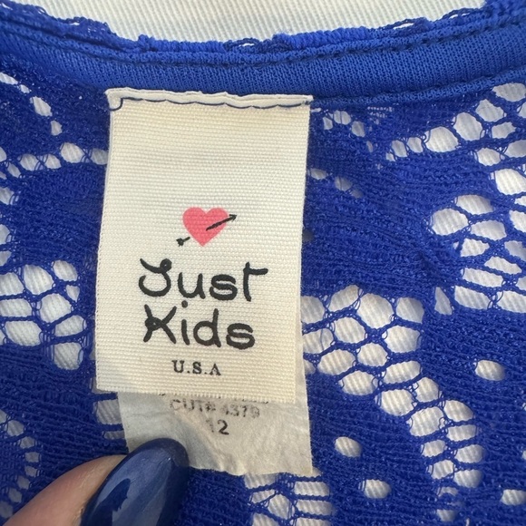 Just Kids Girl Cap Sleeve Lace Skater Stone Belt Flower Girls Dress Scoop Neck12 - Picture 10 of 14